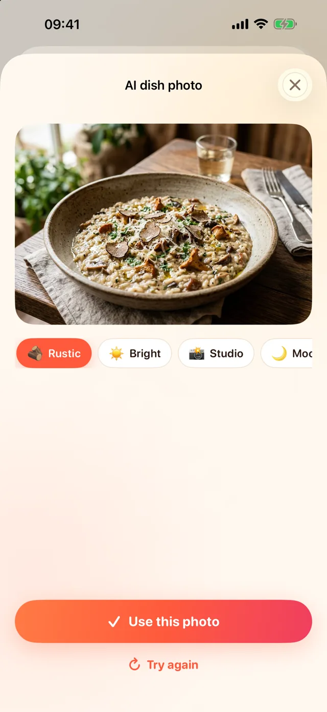 AI dish photo of a truffle mushroom risotto